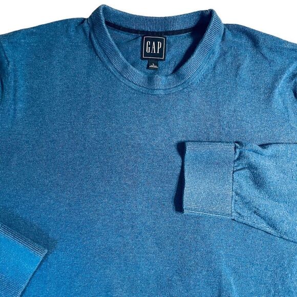 Blue Cotton Crew Neck Sweater - Gap - Picture 1 of 5
